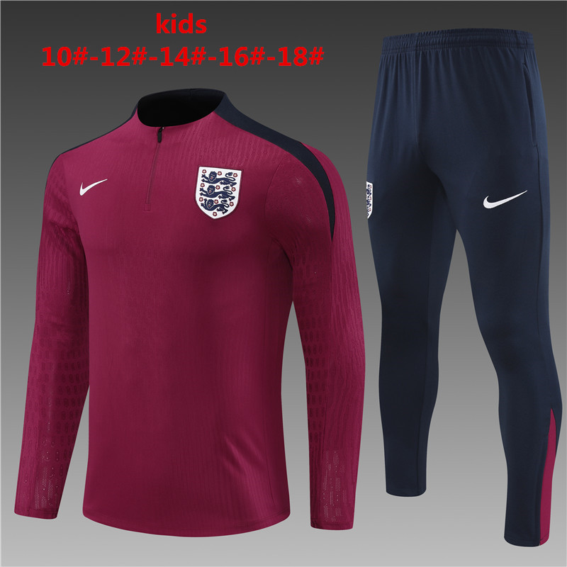Kids England 24/25 Tracksuit - Red/Navy Blue